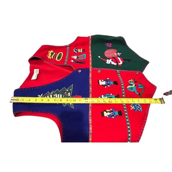 Carolina Colours Wool Blend Vest Womens 2XL Christmas Winter Holiday Scenes Vtg - Picture 5 of 9